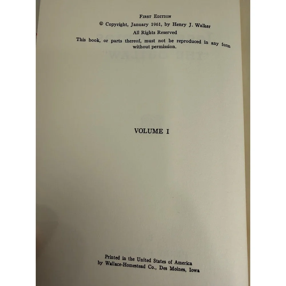 Henry J Walker Jesse James The Outlaw Vol 1 1961 1st Ed Orange Hardcover History